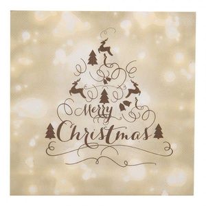 Béžové papírové ubrousky s jeleny Merry Christmas - 33*33 cm (20ks) 73084 obraz