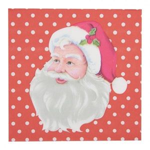 Červené puntíkaté ubrousky Santa Claus - 33*33 cm (20ks) 73080 obraz