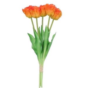 Kytice 5ks oranžových realistických tulipánů Tulips Papagayo - 39 cm 613629 obraz