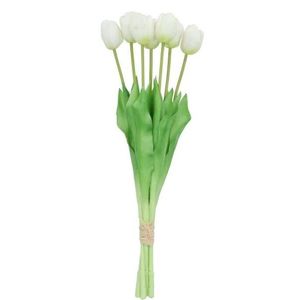 Kytice 7ks bílých realistických tulipánů Tulips - 43cm 613645 obraz