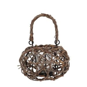 Proutěná lucerna na čajovou svíčku Masai Vine Wood - Ø 16*12/23 cm 871003 obraz