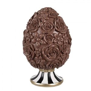 Dekorace čokoládové vejce s květy Egg na podstavci - Ø 11*17 cm 6PR5195 obraz