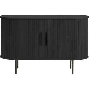 Černá komoda v dekoru dubu s posuvnými dveřmi 120x76x45 cm Nola – Unique Furniture obraz