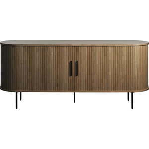 Hnědá komoda v dekoru dubu s posuvnými dveřmi 180x76x45 cm Nola – Unique Furniture obraz