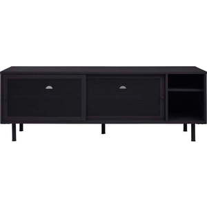 Černý kovový TV stolek 160x55x45 cm Veep – Unique Furniture obraz