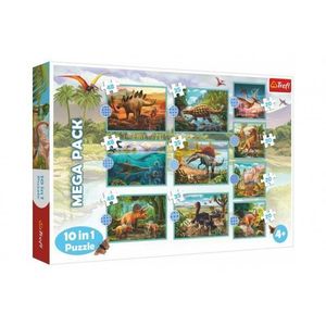 Puzzle 10v1 Seznamte se se všemi dinosaury v krabici 40x27x6cm obraz