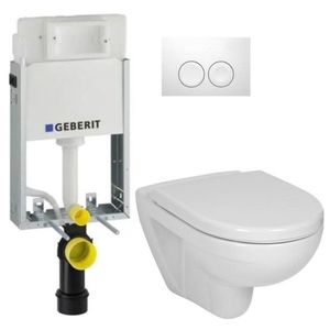 GEBERIT KOMBIFIXBasic vč. bílého tlačítka DELTA 21 + WC JIKA LYRA PLUS + SEDÁTKO DURAPLAST 110.100.00.1 21BI LY6 obraz