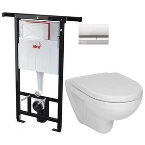 ALCADRAIN Jádromodul předstěnový instalační systém s chromovým tlačítkem M1721 + WC JIKA LYRA PLUS + SEDÁTKO DURAPLAST AM102/1120 M1721 LY6 obraz