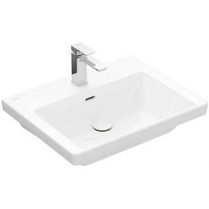 VILLEROY & BOCH Subway 3.0 Umyvadlo nábytkové 60x47 cm, s přepadem, otvor pro baterii, CeramicPlus, alpská bílá 4A706GR1 obraz