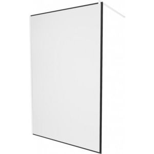 MEXEN/S KIOTO Sprchová zástěna WALK-IN 90 x 200, transparent/černý vzor 8 mm, bílá 800-090-101-20-70 obraz