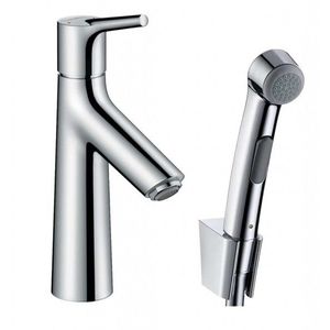 HANSGROHE Talis S Umyvadlová baterie s výpustí Push-Open a ruční sprchou Bidette, chrom 72290000 obraz