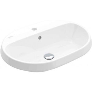 VILLEROY & BOCH Architectura Umyvadlo zápustné, 60x45 cm, s přepadem, otvor pro baterii, CeramicPlus, alpská bílá 5A6660R1 obraz