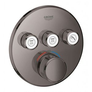 GROHE Grohtherm SmartControl Termostatická sprchová podomítková baterie, 3 ventily, Hard Graphite 29121A00 obraz