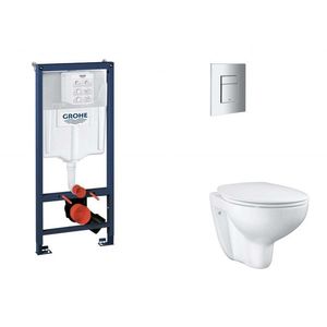 GROHE Rapid SL Set předstěnové instalace, klozetu, sedátka SoftClose a tlačítka Skate Cosmopolitan, chrom SANI11BB2113 obraz