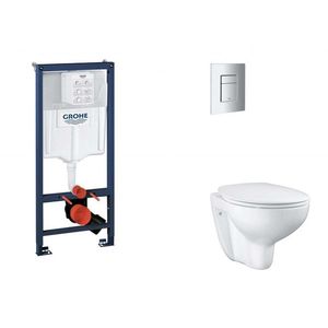 GROHE Rapid SL Set předstěnové instalace, klozetu, sedátka SoftClose a tlačítka Skate Cosmopolitan, matný chrom SANI11BB2114 obraz