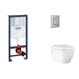 GROHE Rapid SL Set předstěnové instalace, klozetu, sedátka SoftClose a tlačítka Skate Cosmopolitan, kartáčovaná nerezová ocel SANI11BB2121 obraz