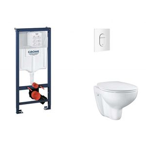 GROHE Rapid SL Set předstěnové instalace, klozetu, sedátka SoftClose a tlačítka Arena Cosmopolitan, alpská bílá SANI11BB3118 obraz