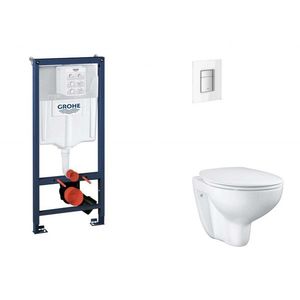 GROHE Rapid SL Set předstěnové instalace, klozetu, sedátka SoftClose a tlačítka Skate Cosmopolitan, Moon White SANI11BB3119 obraz