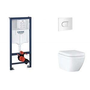 GROHE Rapid SL Set předstěnové instalace, klozetu, sedátka SoftClose a tlačítka Arena Cosmopolitan, Triple Vortex, alpská bílá SANI11BB3124 obraz