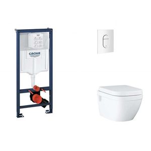 GROHE Rapid SL Set předstěnové instalace, klozetu, sedátka SoftClose a tlačítka Arena Cosmopolitan, alpská bílá SANI11BB3126 obraz