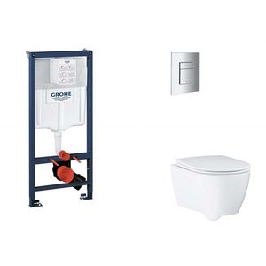 GROHE Rapid SL Set předstěnové instalace, klozetu, sedátka SoftClose a tlačítka Skate Cosmopolitan, chrom SANI11BB2122 obraz