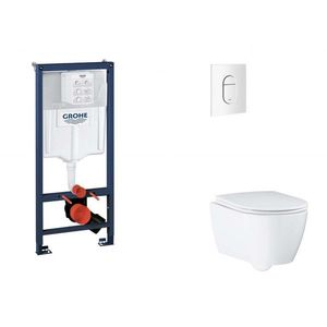 GROHE Rapid SL Set předstěnové instalace, klozetu, sedátka SoftClose a tlačítka Arena Cosmopolitan, alpská bílá SANI11BB3130 obraz