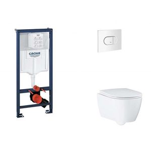 GROHE Rapid SL Set předstěnové instalace, klozetu, sedátka SoftClose a tlačítka Arena Cosmopolitan, alpská bílá SANI11BB3132 obraz