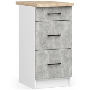 Ak furniture Kuchyňská skříňka OLIVIE III 40x85 cm matná bílá/beton/dub sonoma obraz