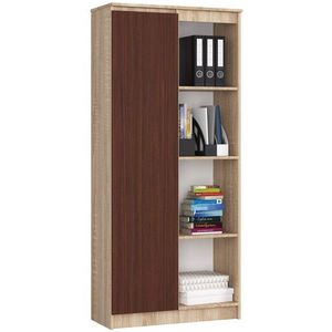 Ak furniture Regál Rexa 80 cm 1 skříňka a 4 police dub sonoma/wenge obraz