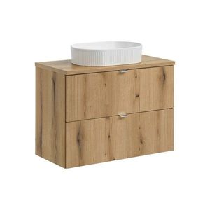 Comad Závěsná skříňka Nova Oak Beyond s deskou a umyvadlem 80 cm dub coast evoke obraz