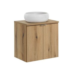 Comad Závěsná skříňka Nova Oak Wiki II s deskou a umyvadlem 60 cm dub evoke obraz