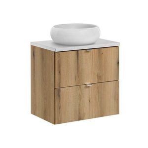 Comad Závěsná skříňka Nova Oak Wiki s deskou a umyvadlem 60 cm dub evoke/bílá obraz