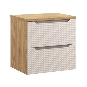 Comad Závěsná skříňka pod umyvadlo Luxor Beige s deskou 60 cm béžová/dub olejovaný obraz