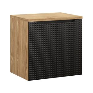 Comad Závěsná skříňka pod umyvadlo Luxor Black II s deskou 60 cm černá/dub olejovaný obraz