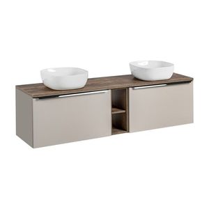 Comad Závěsná skříňka SantaFe Smile s deskou a umyvadlem 180 cm taupe/dub santa fe vintage obraz