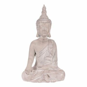 Dekorace soška Buddha sedící, šedá, polyresin, 30 x 22 x 54 cm obraz