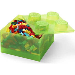 Zelený plastový dětský úložný box 25x25x18 cm – LEGO® obraz