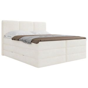 MID.YOU POSTEL BOXSPRING, 180/200 cm, dřevo, textil, kompozitní dřevo, bílá obraz