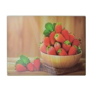 Mondex Skleněné krájecí prkénko Aria STRAWBERRIES 30x40 cm vícebarevné obraz