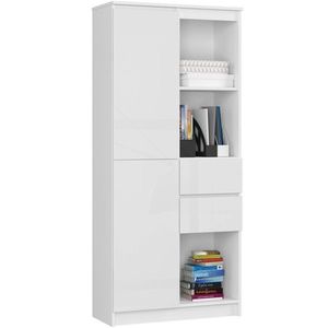 Ak furniture Skříň Rexa II 80 cm bílá lesk obraz