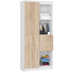 Ak furniture Skříň Rexa II 80 cm bílá/dub sonoma obraz