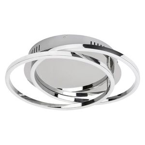 Rabalux Chromové stropní LED svítidlo Selena kulaté 370mm 30W stmívatelné 2184 obraz