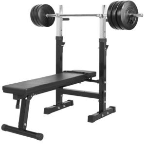 Gorilla Sports Posilovací lavice + nakládací set, 38 kg obraz