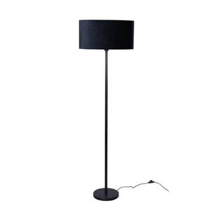 Stojací lampa černá s oválným sametovým stínítkem 50 cm - Simplo obraz