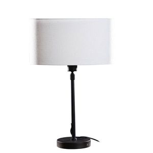 Stolní lampa černá s oválným lněným stínítkem bílým 35 cm - Parte obraz