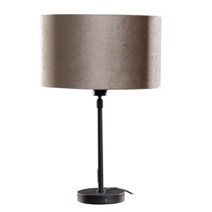 Stolní lampa černá s taupe sametovým stínítkem 35 cm - Parte obraz