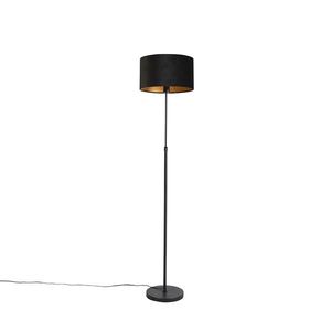 Stojací lampa černá s velurovým odstínem černá se zlatem 35 cm - Parte obraz