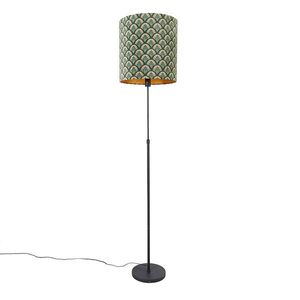 Stojací lampa černý odstín páv design 40 cm nastavitelný - Parte obraz