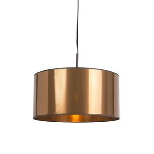 Art Deco závěsná lampa bílá s měděným stínidlem 50 cm - Combi 1 obraz