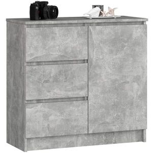 Ak furniture Komoda JERRY K 80 cm 1 dveře 3 zásuvky beton obraz